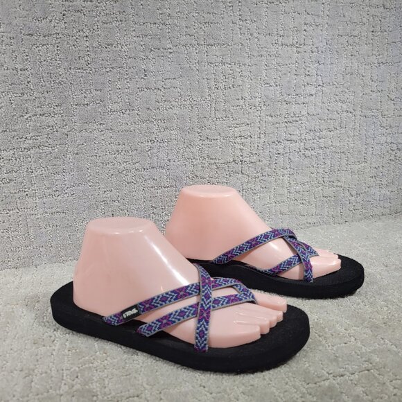 Teva Olowahu Women's Size US 9 Purple Black Slip On Flip-Flop Sandals 6840 - Picture 5 of 12